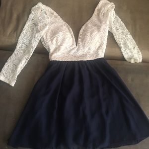 A'Gaci Lace and Navy Dress